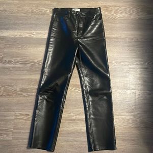 agolde faux leather pants